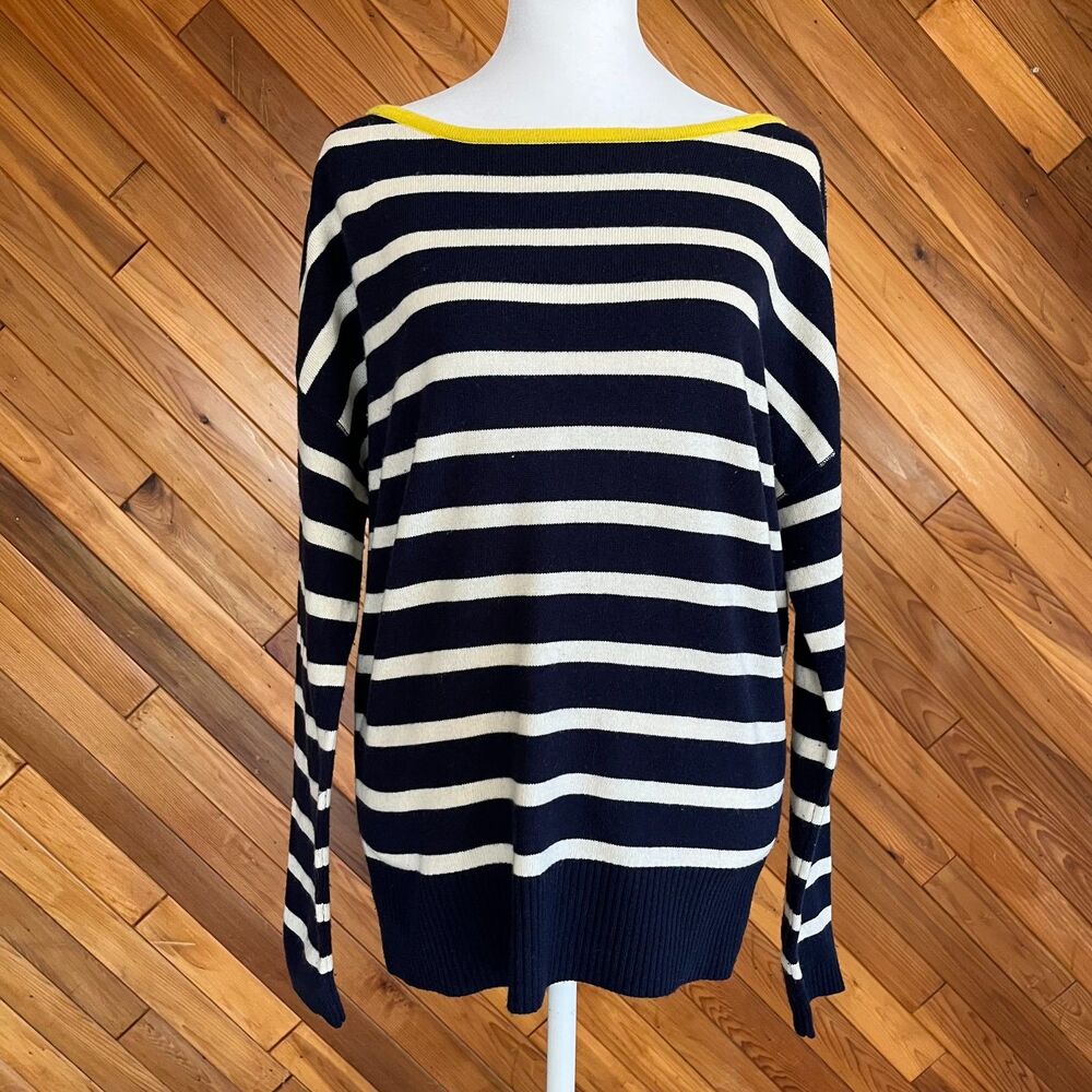 Michael Stars Striped Wool Blend Striped Boatneck Sweater